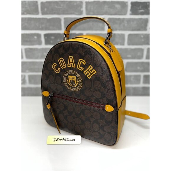 Coach Jordyn Backpack In Signature Canvas Brown Buttercup - Picture 3 of 11
